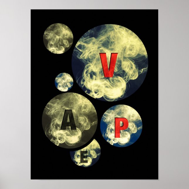Vape Circle Rauch Wolken Poster (Vorne)