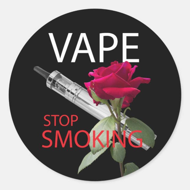 Vape. Hör auf zu rauchen Runder Aufkleber (Vorderseite)
