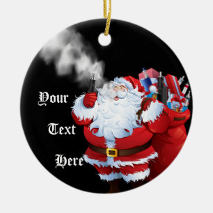 VAPE   Merry Vaping 2 Weihnachtsmann Keramik Ornament