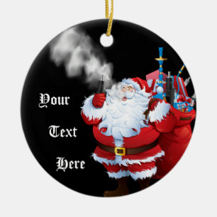 VAPE   Merry Vaping Weihnachten Weihnachtsmann Vap Keramik Ornament