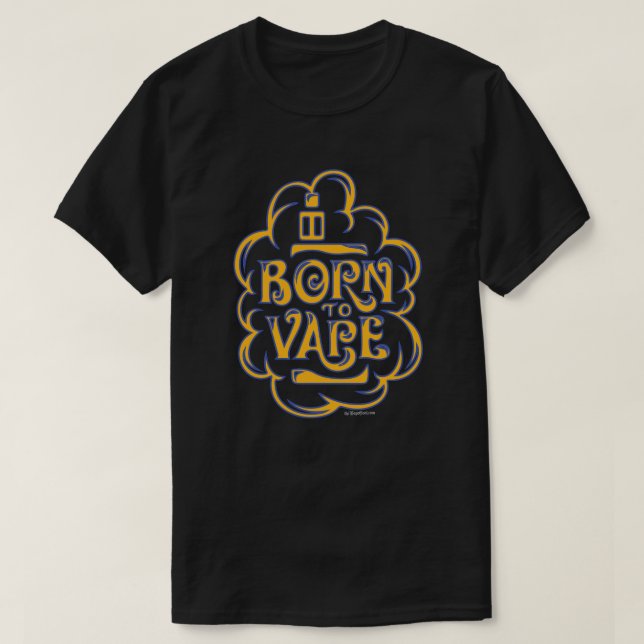VAPE-Shirt | Geboren zu Vape Gold Blue VapeGoat™ T-Shirt (Design vorne)