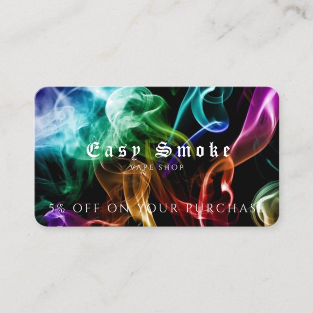 Vape Shop Business Discount Card Visitenkarte (Vorderseite)