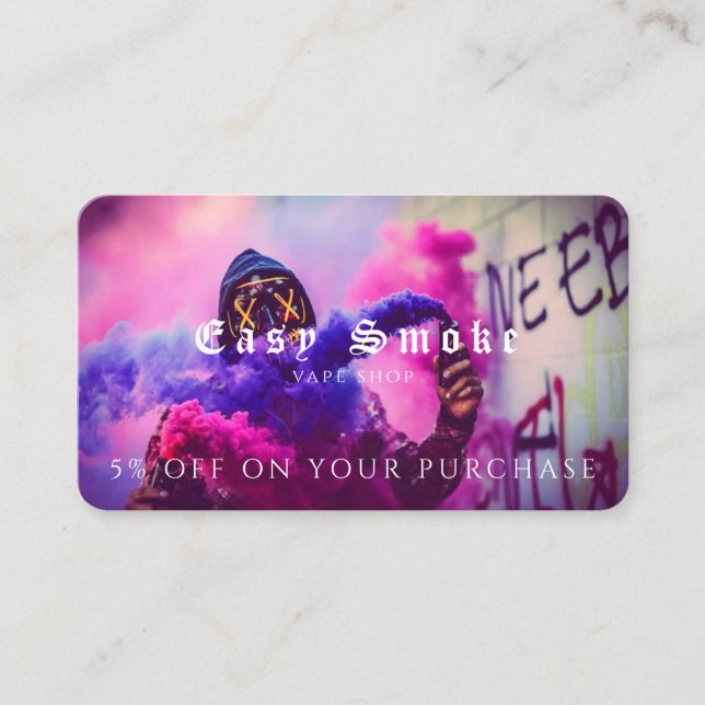 Vape Shop Business Discount Card Visitenkarte (Vorderseite)