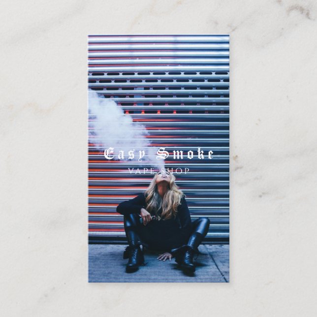 Vape Shop Fumer Carte de visite noir (Devant)