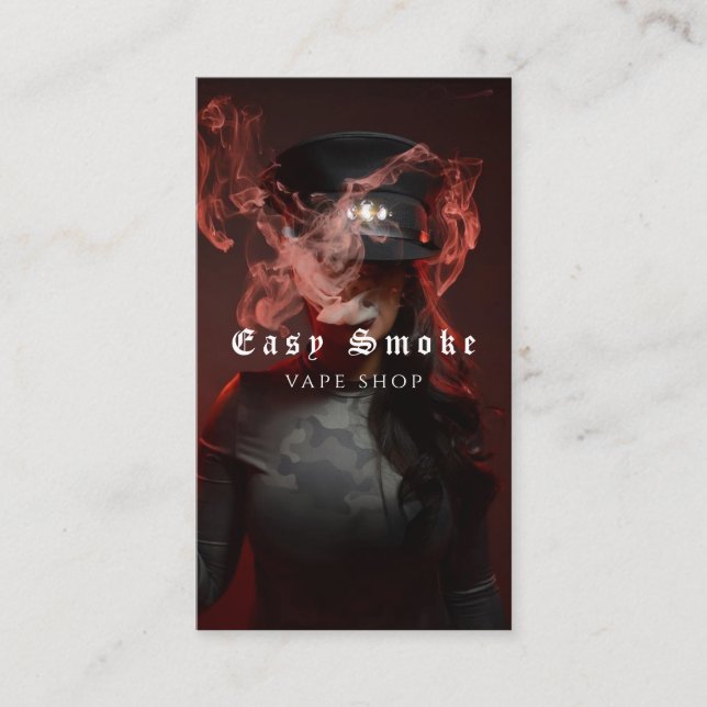 Vape Shop Fumer Carte de visite noir (Devant)