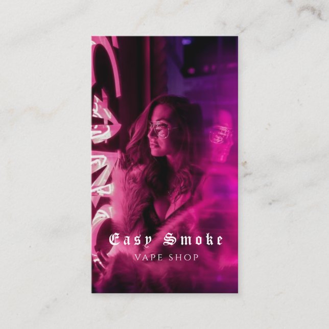 Vape Shop Fumer Carte de visite noir (Devant)