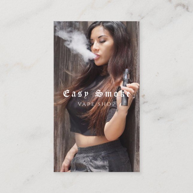 Vape Shop Fumer Carte de visite noir (Devant)