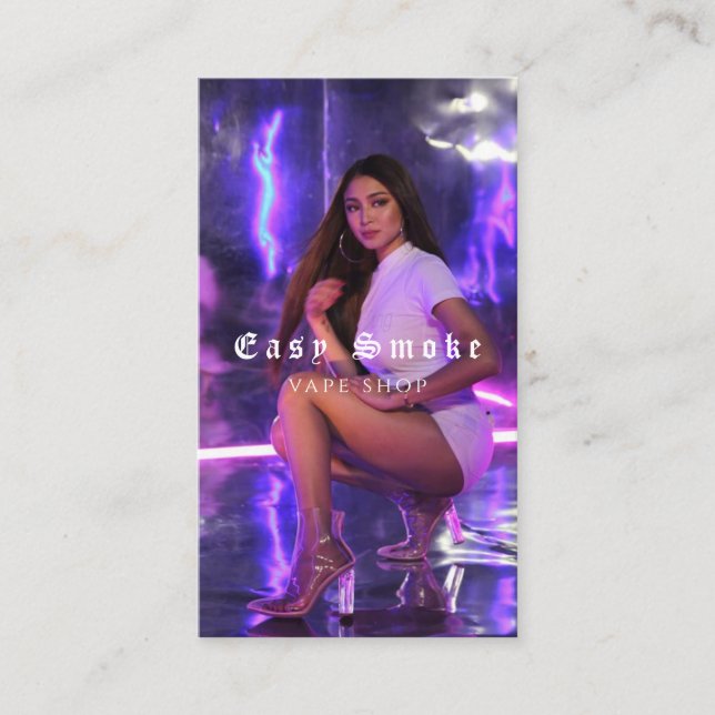 Vape Shop Fumer Carte de visite noir (Devant)