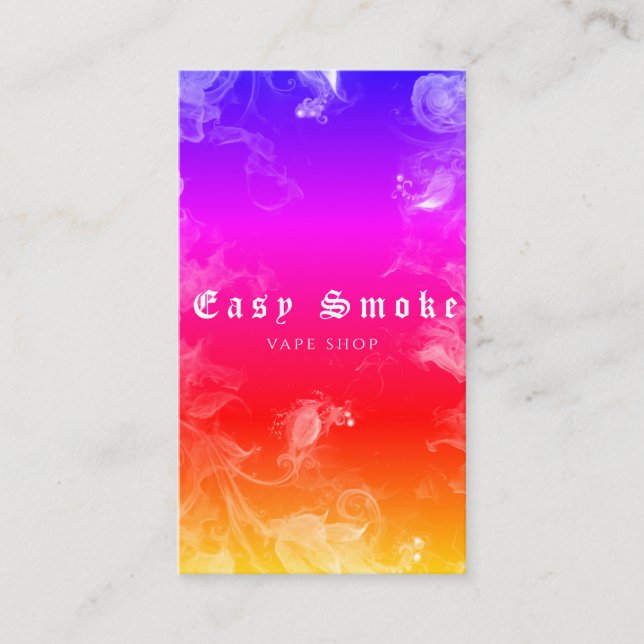 Vape Shop Rainbow Smoke Carte de visite (Devant)