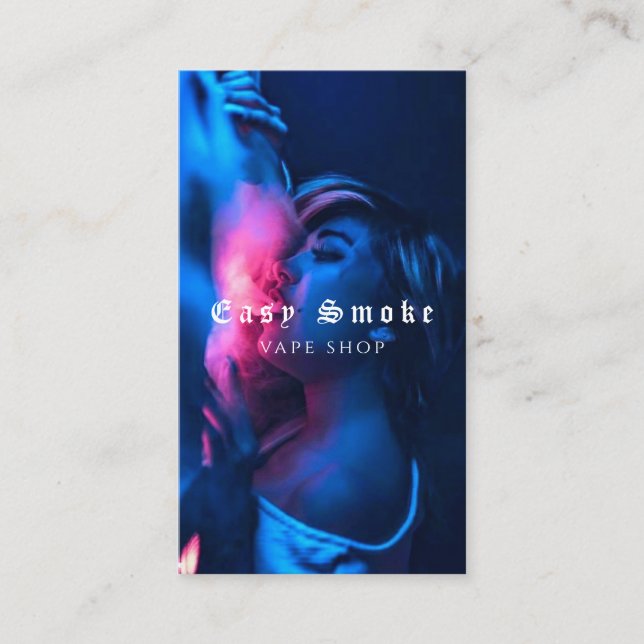 Vape Shop Smoke Black Business Card Visitenkarte (Vorderseite)
