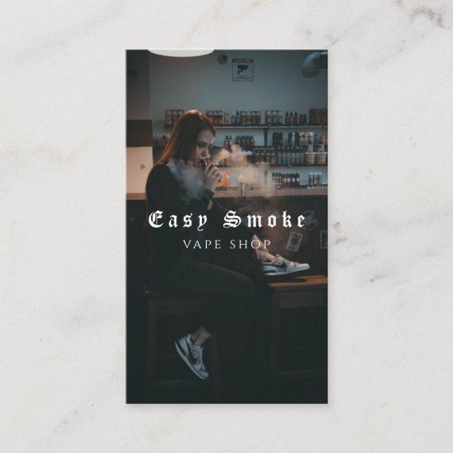 Vape Shop Smoke Black Business Card Visitenkarte (Vorderseite)