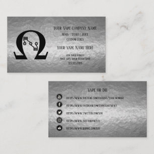 VAPE   Sub Ohm Silver Business Social Media Visitenkarte
