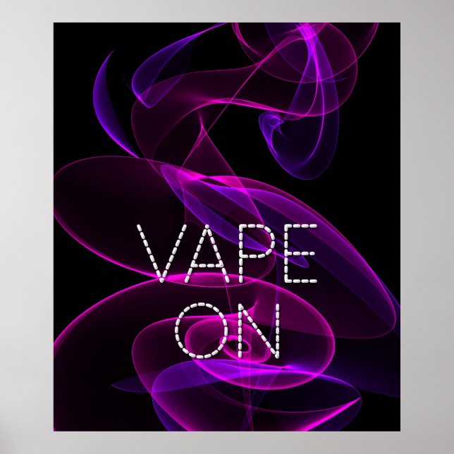 Vape sur la fumée rose foncé affiche (Devant)