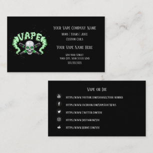 VAPE   Vape Skull Business mit Social Media Visitenkarte