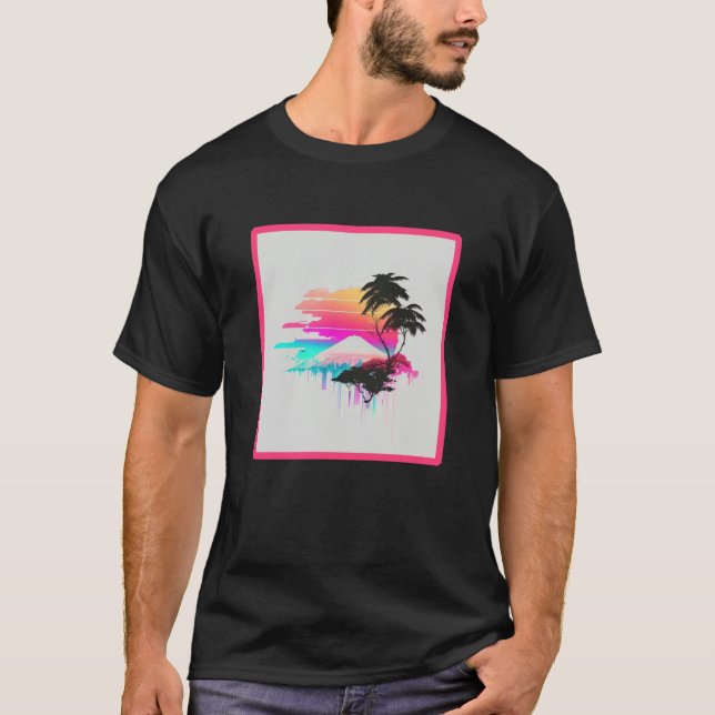 Vaperwave Aesthetic Glitch Retrowave Synthwave  2 T-Shirt (Vorderseite)