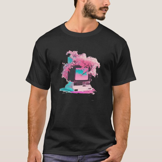 Vaperwave-Ästhetik-Glitch-Retrowave-Synthwave 5 T-Shirt (Vorderseite)