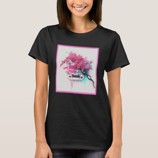 Vaperwave-Ästhetik Glitch Retrowave-Synthwave 8 T-Shirt (Vorderseite)