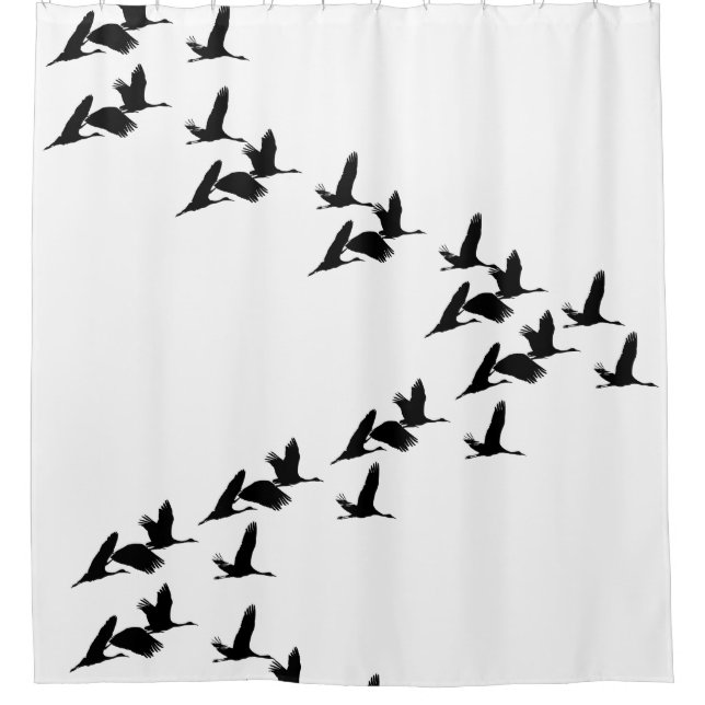 Vapeur de grue de sable rideau de douche d'oiseaux (Devant)