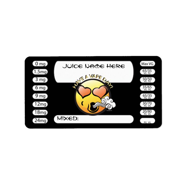 Vapeur | do-it-yourself Étiquette Jus E Vape Smili (Devant)