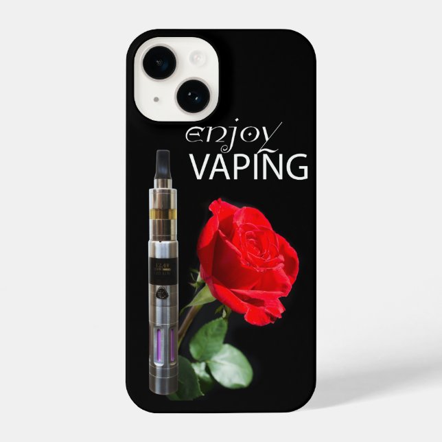 Vaping and rose flower iPhone 14 hülle (Rückseite)