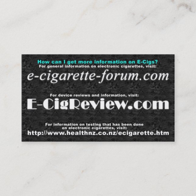 Vaping Info-Visitenkarte Visitenkarte (Vorderseite)
