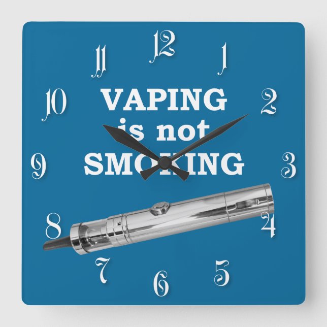 Vaping is not smoking quadratische wanduhr (Vorderseite)