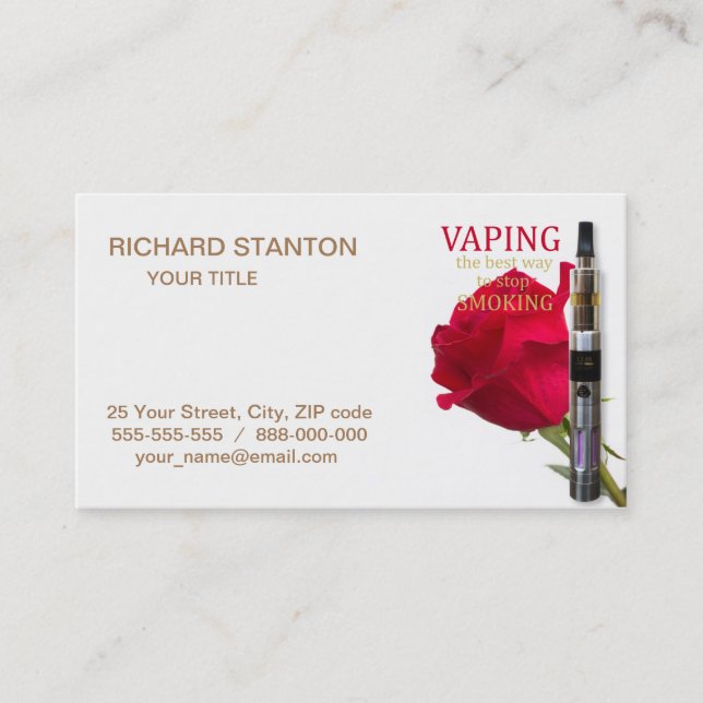 Vaping ist die beste Methode, mit dem Rauchen aufz Visitenkarte (Vorderseite)