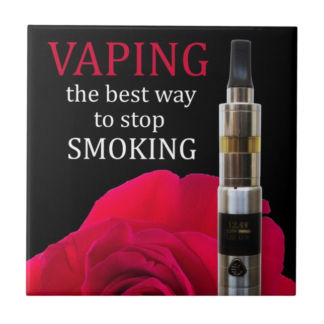 Vaping und Rose Blume Fliese (Vorderseite)