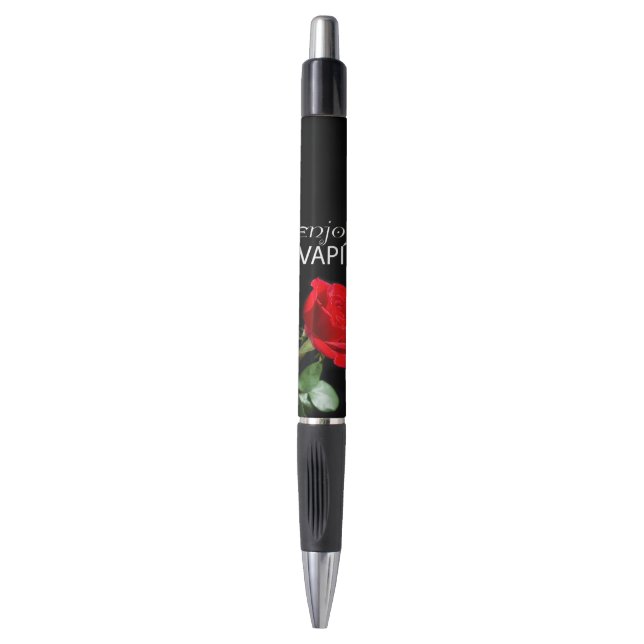 Vaping und Rose Blume Kugelschreiber (Vorderseite Vertikal)