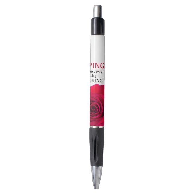 Vaping und Rose Blume Kugelschreiber (Vorderseite Vertikal)