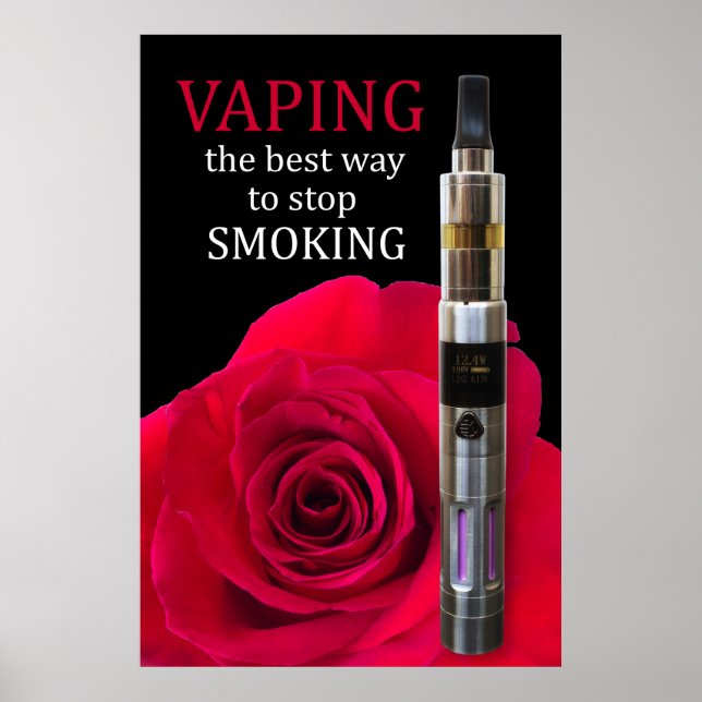 Vaping und Rose Blume Poster (Vorne)