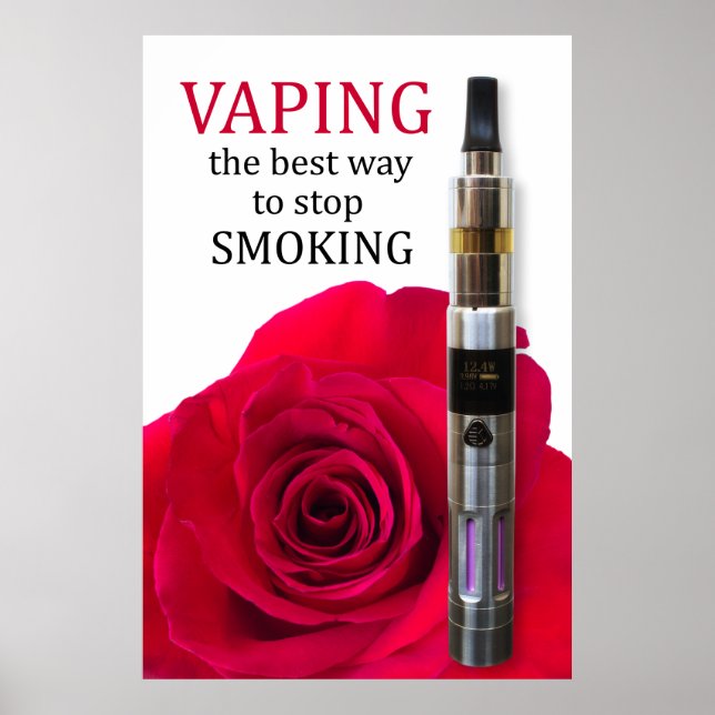 Vaping und Rose Blume Poster (Vorne)