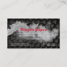 Vapor Vape Plume Rauch Black & White Business C Visitenkarte