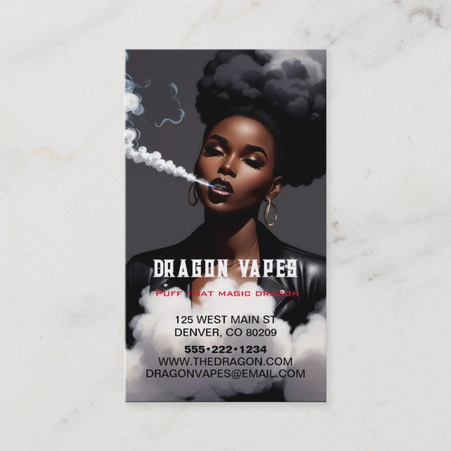 Vapor Vape Plume Rauchschwarz-Weiß-Geschäft Visitenkarte (Vorderseite)