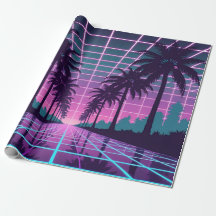 Vaporwave 80er Neon Grid Synthwave Art Poster