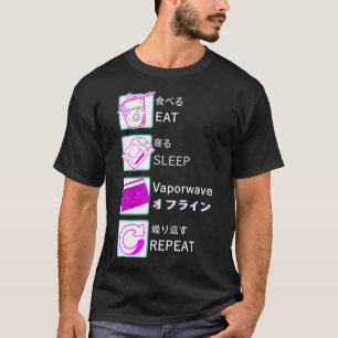 Vaporwave 90er 80er Party DJ Disco EAT SLEEP T-Shirt