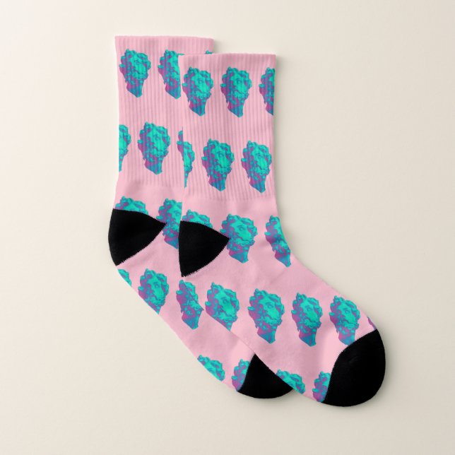Vaporwave Aesthetic Glitch Statue Socks Socken (Paar)