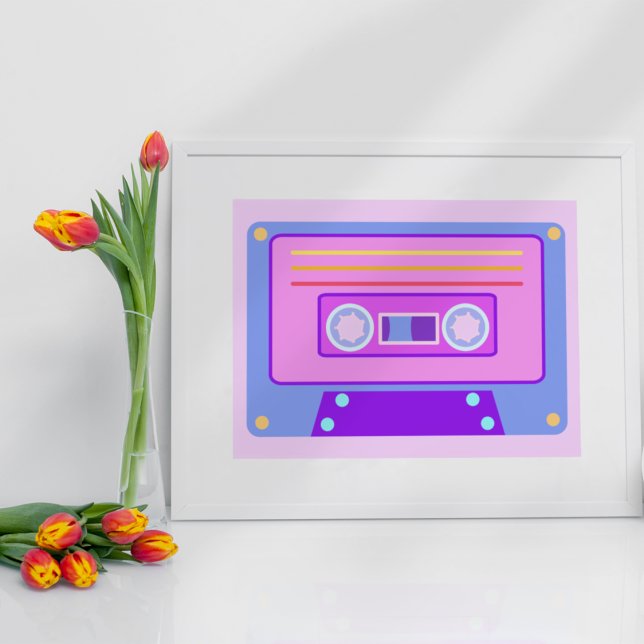 Vaporwave Aesthetic Lilac 90s Audio Cassette Poster (Von Creator hochgeladen)