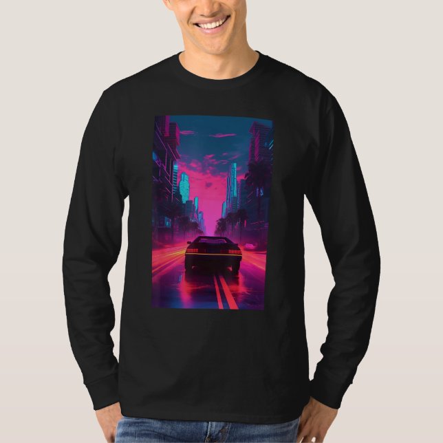 Vaporwave Aesthetic Outrun Synthwave Retrowave T-Shirt (Vorderseite)