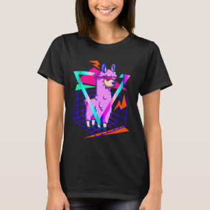 Vaporwave Aesthetic Synthwave 80er 90s Llama Art T-Shirt