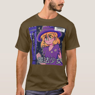 Vaporwave Anime girl Ästhetischer 80er halloween H T-Shirt