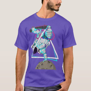 Vaporwave Art Skateboarder Moon Landung Synthwave T-Shirt