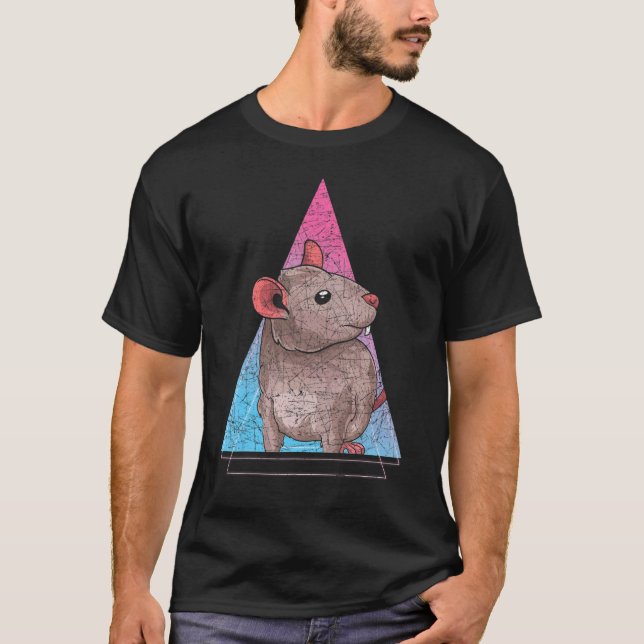 Vaporwave-Ästhetik Haustierratte der 90er Jahre T-Shirt (Vorderseite)