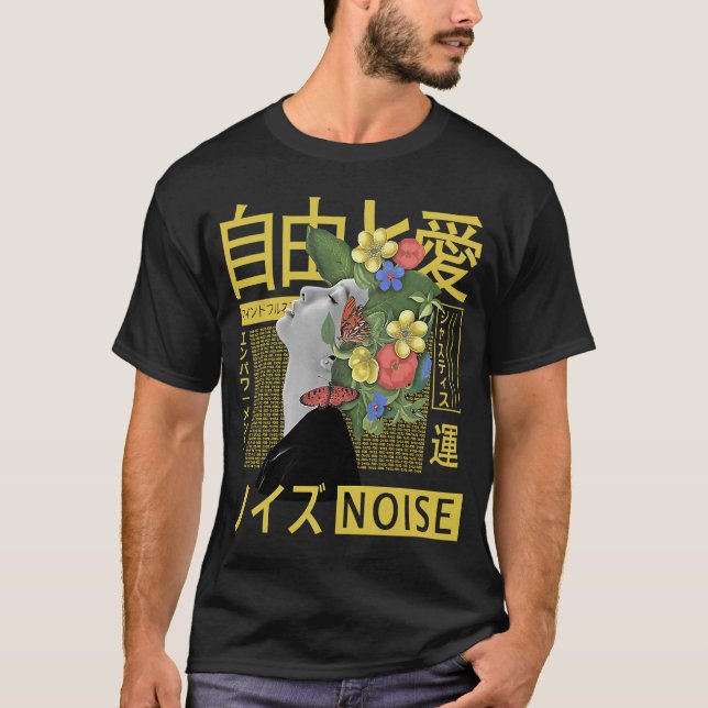 Vaporwave Ästhetik Japanisch Koreanische Blume Bot T-Shirt (Vorderseite)