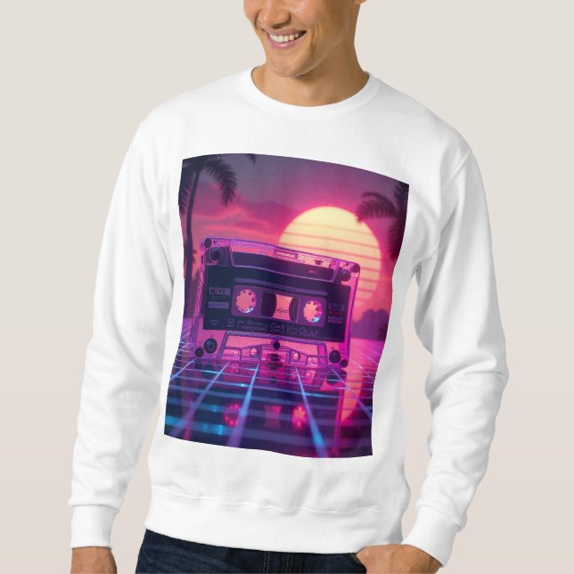 Vaporwave-Ästhetik-Musikdesign Sweatshirt (Vorderseite)