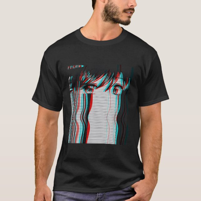 Vaporwave Ästhetik Sad Anime E Harajuku T-Shirt (Vorderseite)