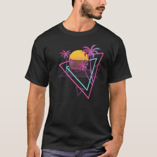 Vaporwave Ästhetische Palme Tree Sunset Beach Retr T-Shirt