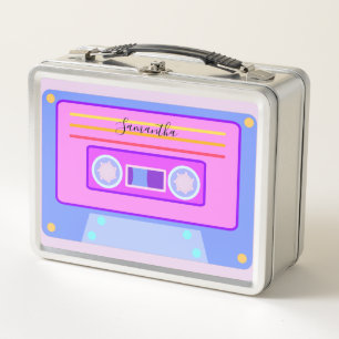 Vaporwave ästhetische Retro Pink 90er Audio Casse Metall Brotdose