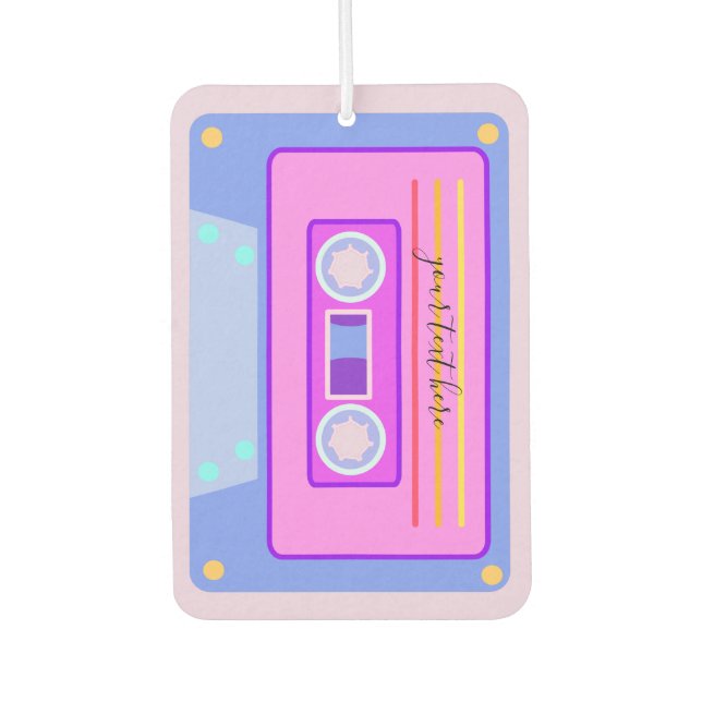 Vaporwave ästhetische Retro Pink 90er Audio Casset Autolufterfrischer (Vorderseite)