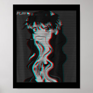 Vaporwave ästhetische Sad Anime Girl Retro Eboy Eg Poster